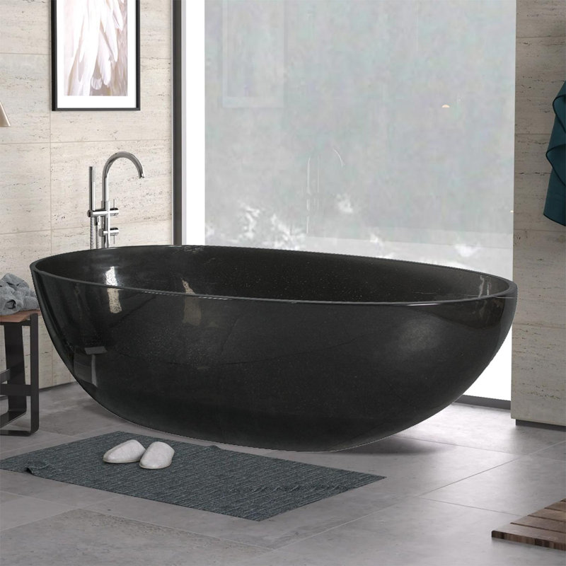 67'' x 34'' Freestanding Soaking Solid Surface Bathtub