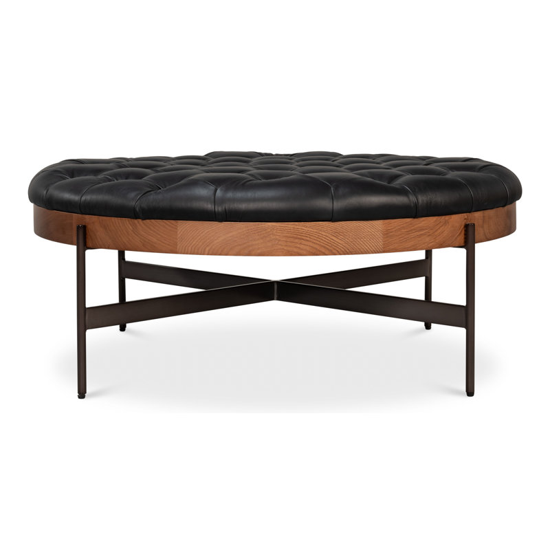 Corbet Round Ottoman, Onyx Black
