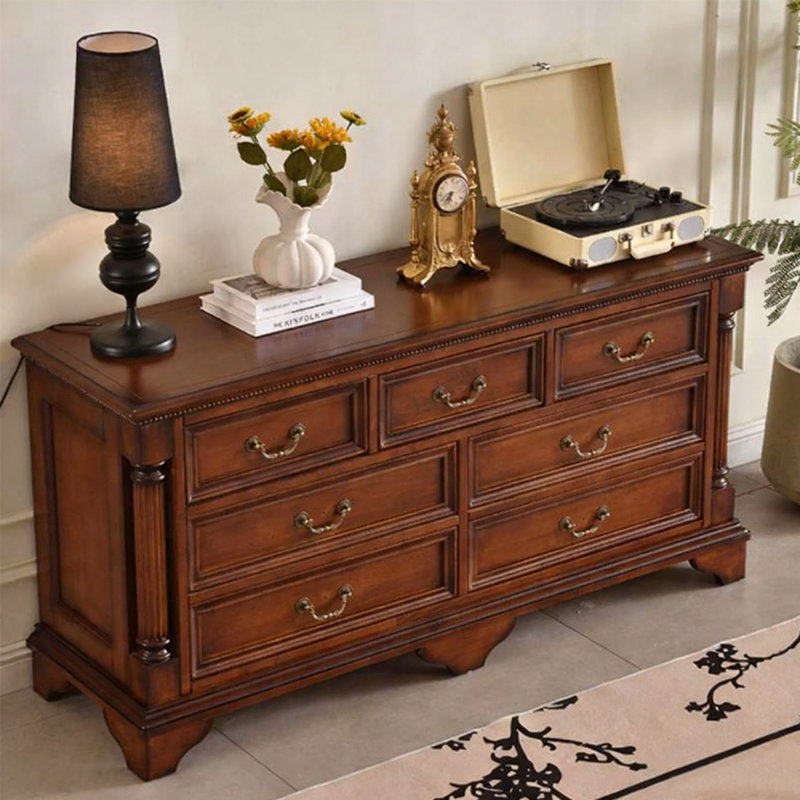Armoire d'appoint en bois massif brun noisette