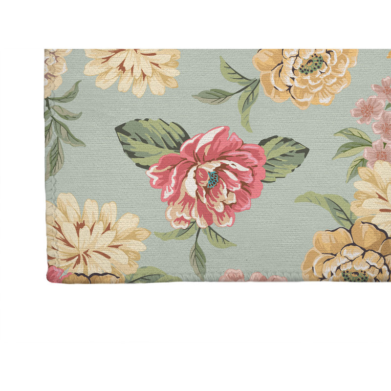 Tapis de sol antidérapant Catherine, L 84 po x P 60 po, Sauge