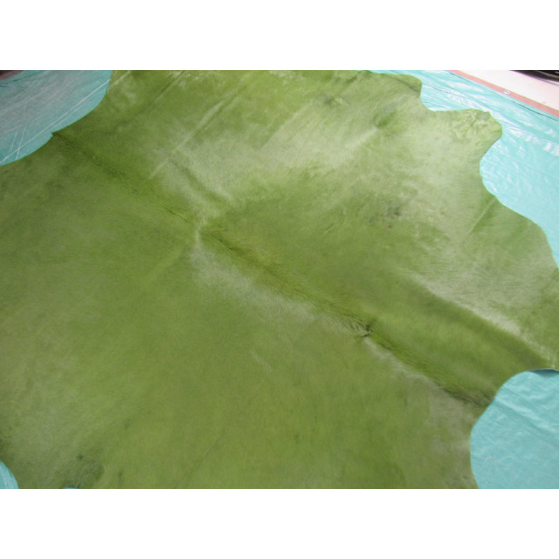 Dyed Green Real Cowhide Rug
