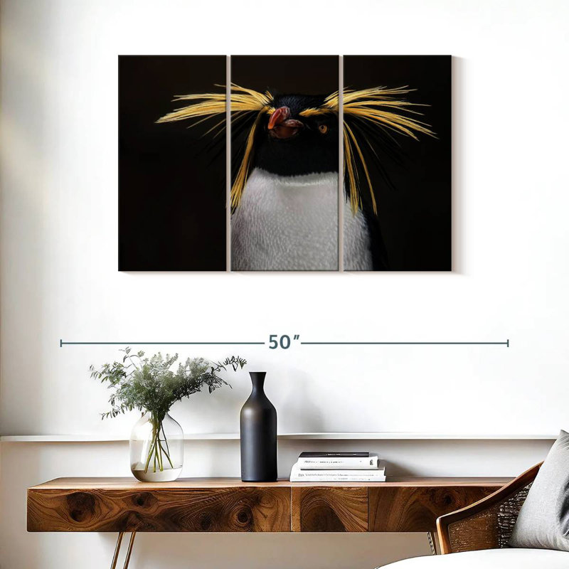 Southern Rockhopper Penguin, 24" H x 38" W