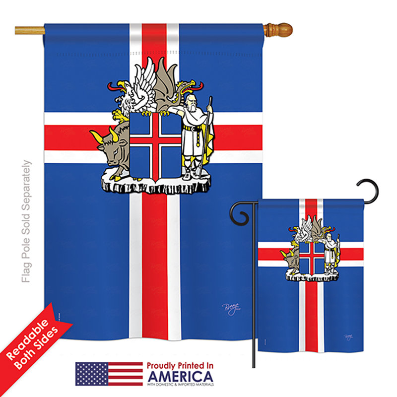 Drapeau de jardin décoratif en polyester 2 faces Islande du Monde 2 pièces Impressions