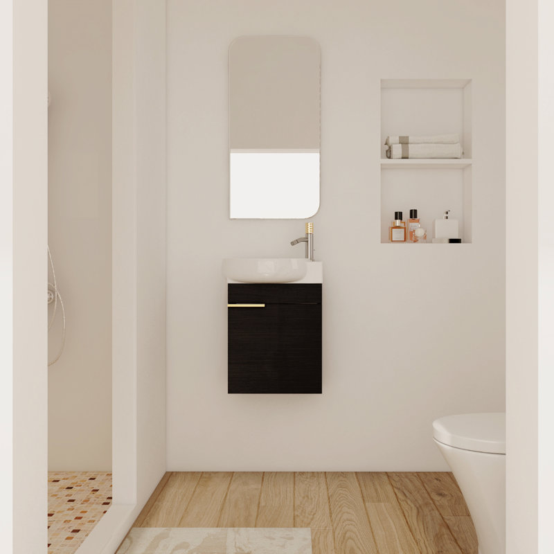 Meuble-lavabo à fermeture en douceur avec lavabo, Noir