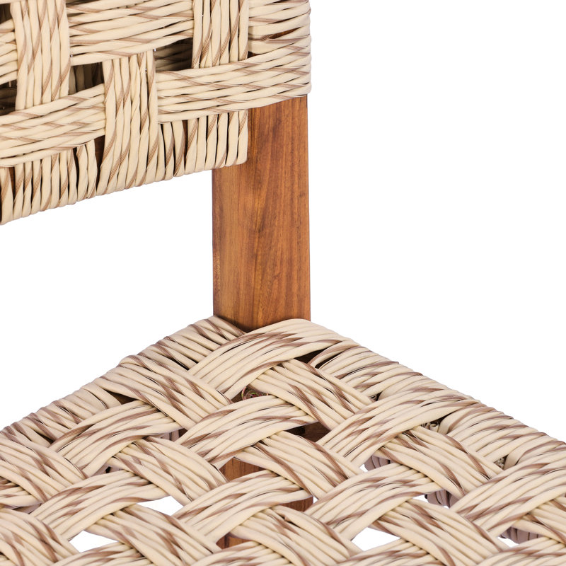 Tabourets de bar d'extérieur Breezia Bohemian Coastal, Gris clair / teck, 2