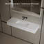 Lavabo de salle de bain mural à surface solide 47 po x 16 po Monblari blanc mat-132520264