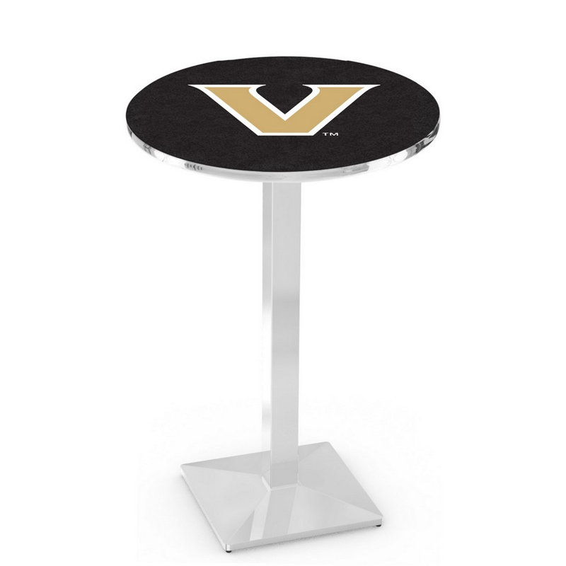 Round Metal Base Dining Table, Chrome, Vanderbilt University