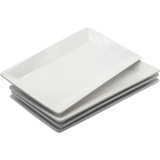 Furmaware 9.7" Rectangle White Ceramic Serving Plates