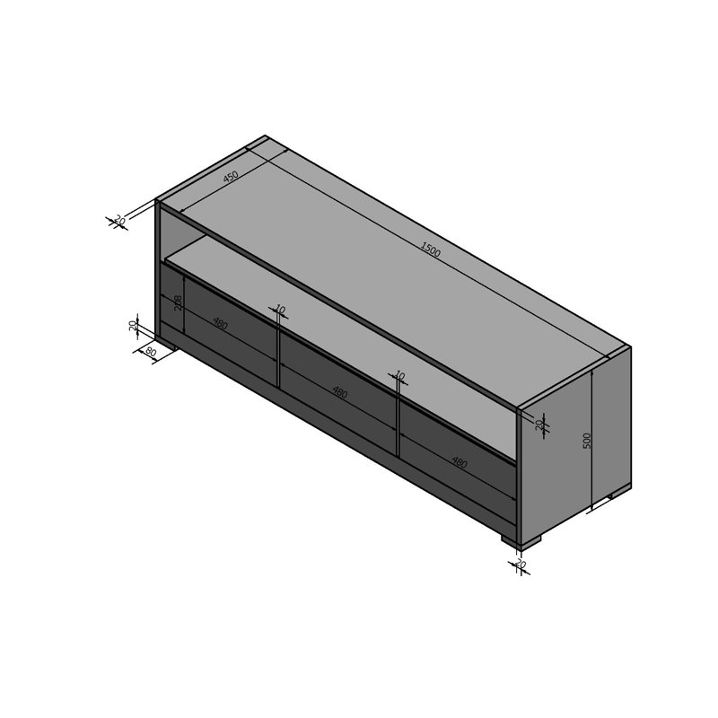 Grand Isle Unfinished TV Stand for TVs up to 65", Honey