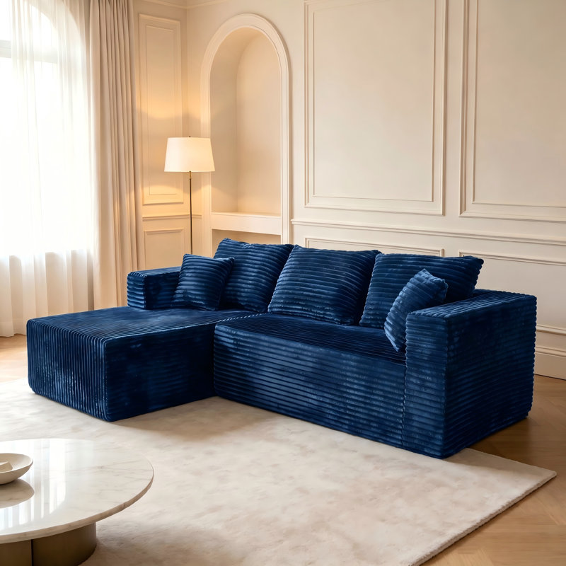 Boneless 93'' Modular Sectional Sofa, Cloud Sectional Couch With Deep Seat, Modern Modular L-shape Sofa Couch With Chaise,upholstered Couches For Living Room Bedroom,no Assembly