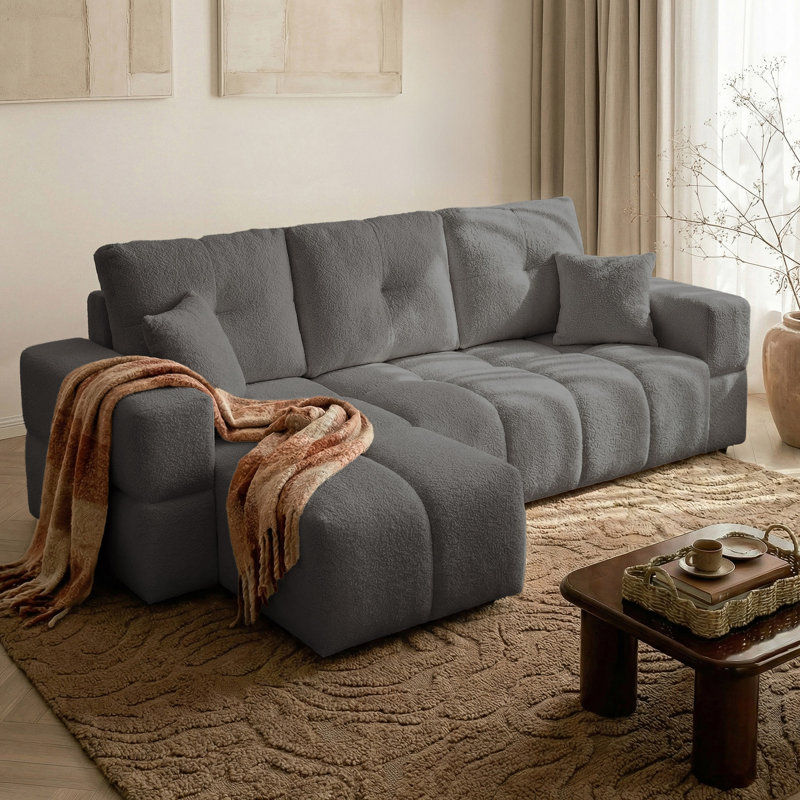 4 Seater Sofa Bed, Grey