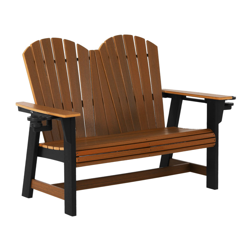 Banc Adirondack de 52 po, noir, Brown/Black