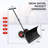 EAGLE PEAK 40.4" Metal Rolling Snow Pusher with Wheels, Adjustable-Angle Steel Blade and Height-Adjustable Handle-137263729