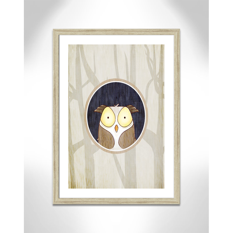 Forest Animals 2 Paper Print, 34.5" H x 24.5" W x 0.6" D, Beige Flat Framed