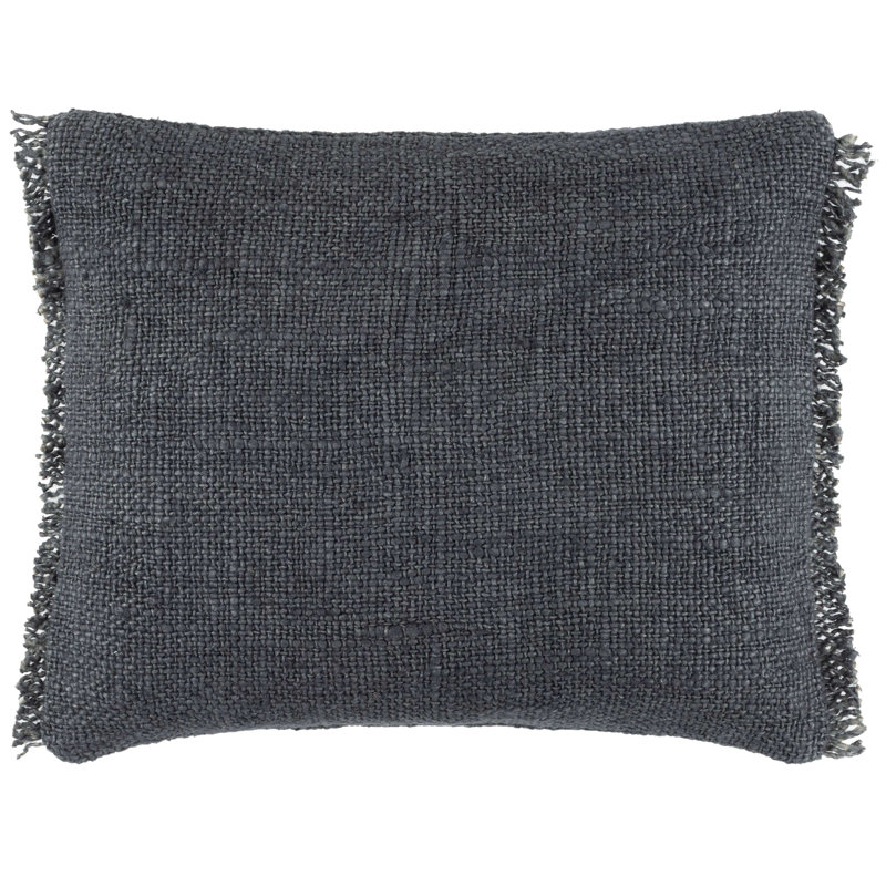 Housse de coussin rectangulaire 100% lin Griffin, H 16 po x l 20 po, Gris foncé