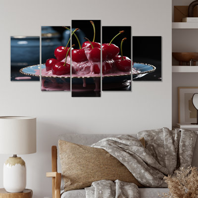 «Cherry Sundae Dessert Explosion - Cherry Multipanel», ensemble d'art mural