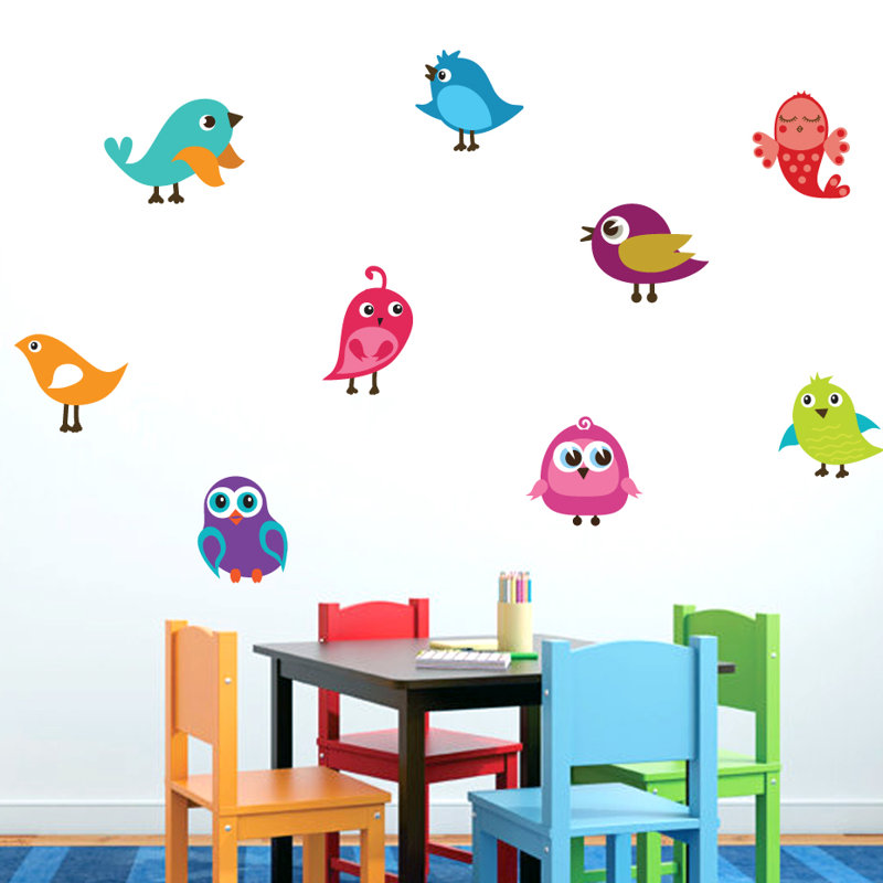 Décalcomanie murale jolies oiseaux