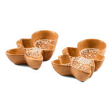 Mocha check gingerbread snack bowls