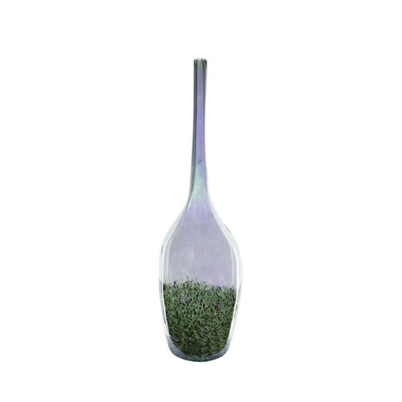 Chessher Handmade Glass Table Vase, 14.2" H x 6.5" W x 6.5" D
