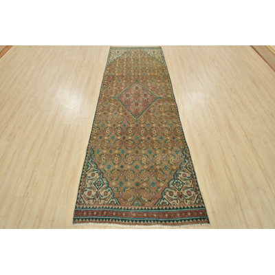 One-of-a-Kind 3'7" X 9'7" Runner Wool Area Rug in Brown