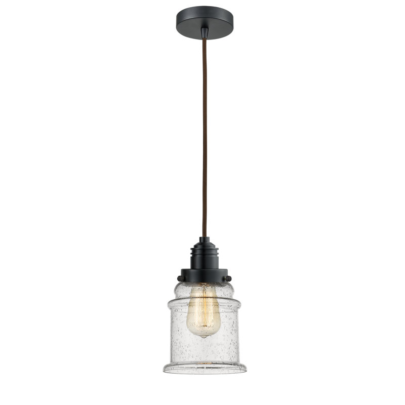 Cecil 1 - Light Single Pendant, Matte Black/Brown