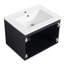 Meuble-lavabo mural moderne noir 24 po. Évier en céramique. Porte. Contreplaqué. Meuble-lavabo 24 po. Moderne. Abondants essentiels