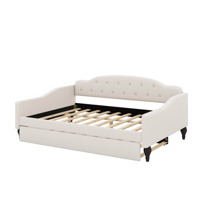 Full Size Upholstered Tufted Daybed With Trundle by Alcott Hill