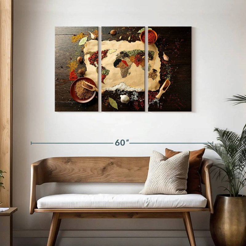 Yarlin Spices World Map, 28" H x 45" W