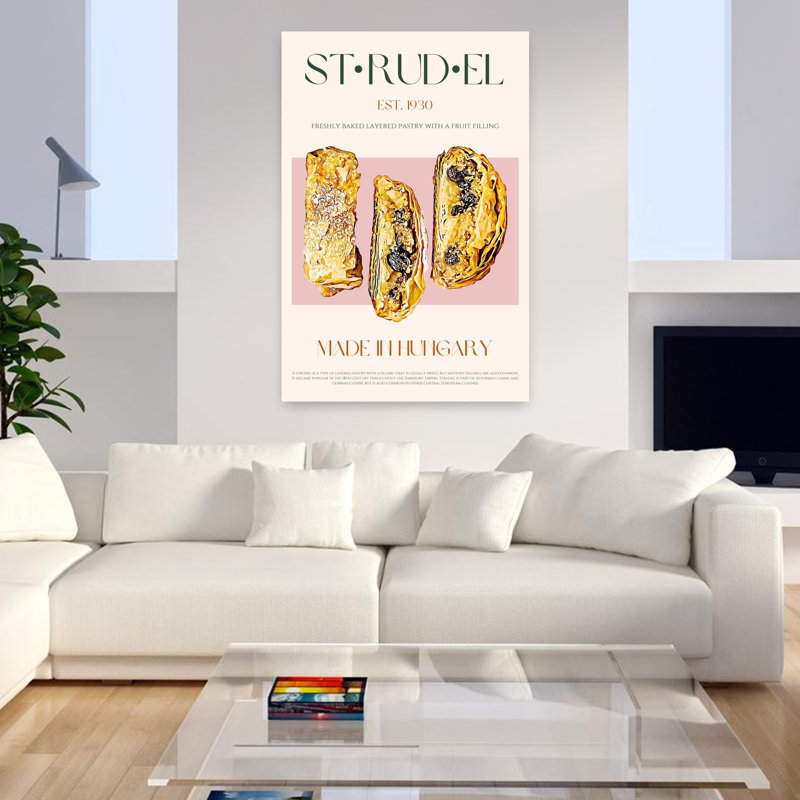Art mural de fruits frais au four traditionnel rétro Strudel, H 48 po x l 32 po