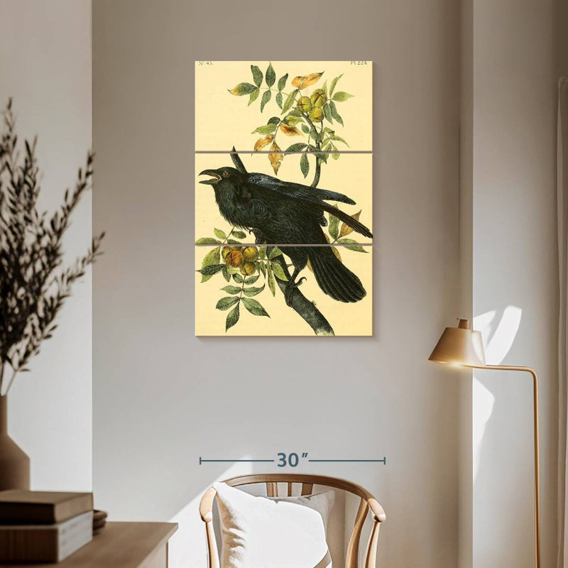Corbeau d'oiseaux d'Amérique, H 57 po x l 36 po