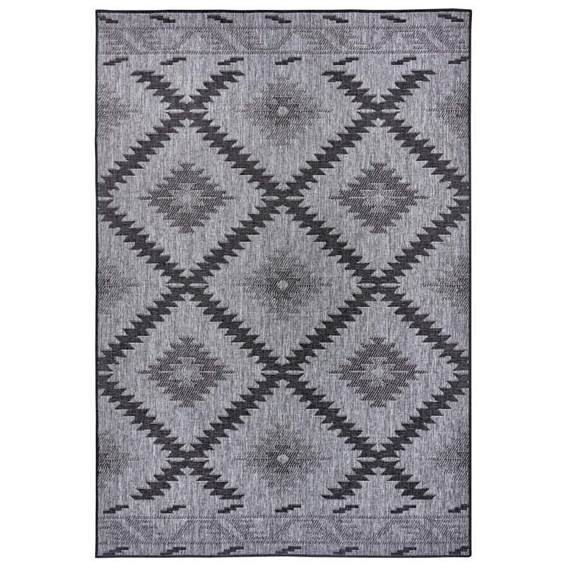 Malibu Woven Night Silver Rug, Rectangle 160 x 230cm