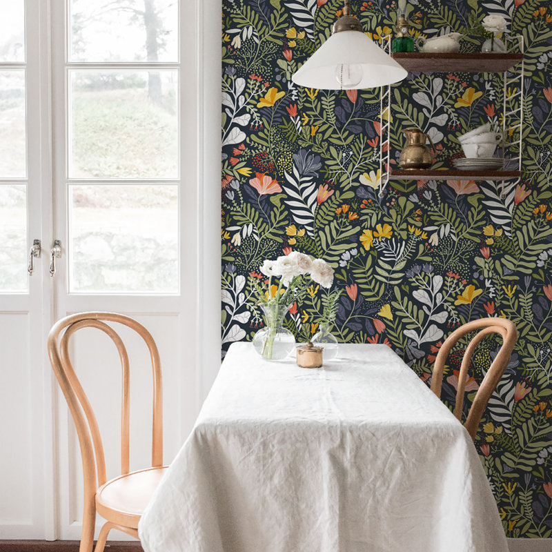 Cahterine 10.05m x 53cm Wallpaper Roll, Blue