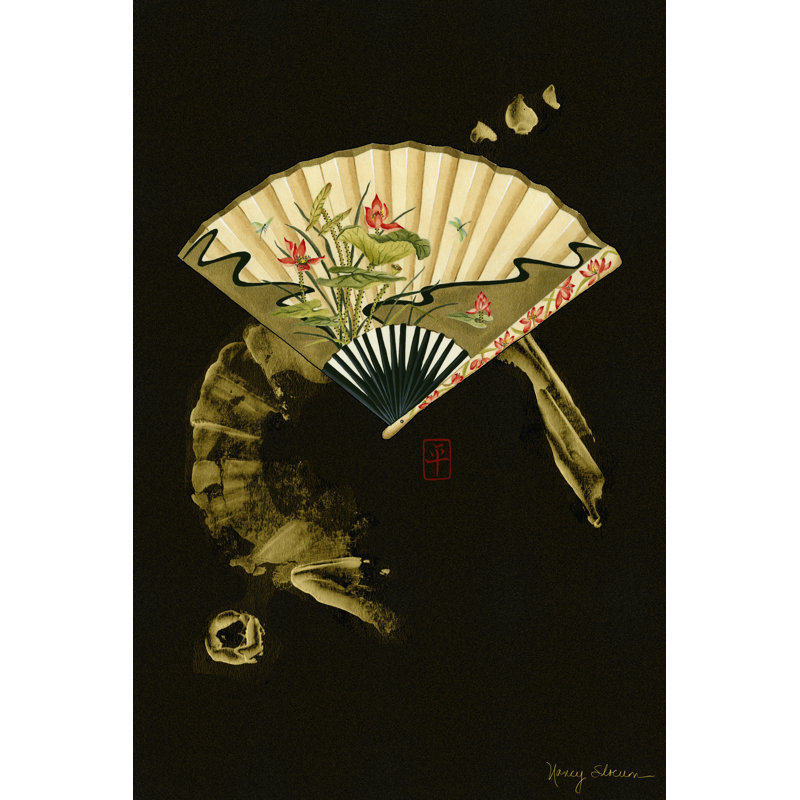 Oriental Fan II by Nancy Slocum - Wrapped Canvas Print, 46cm H x 30cm W x 3.8cm D