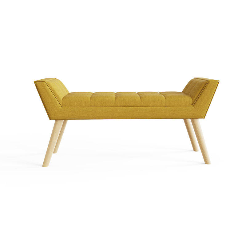 Cauley Upholstered Bench, Mustard
