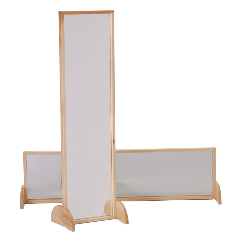 Natural Wood Full-Length Freestanding Kids Mirror