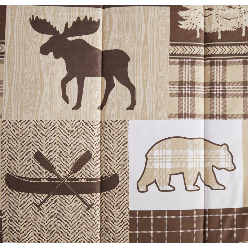  Canyon Trail Brown Microfiber Comforter Set, Queen Comforter + 2 Standard Shams