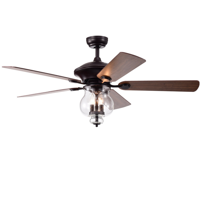 Ventilateur de plafond standard à 5 pales de 52 po avec chaînette et ensemble d'éclairage inclus Osiris