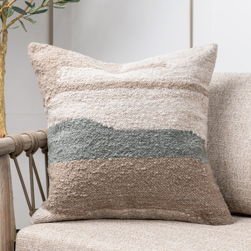 Sita Performance Fabric Throw Pillow, Sage/Natural