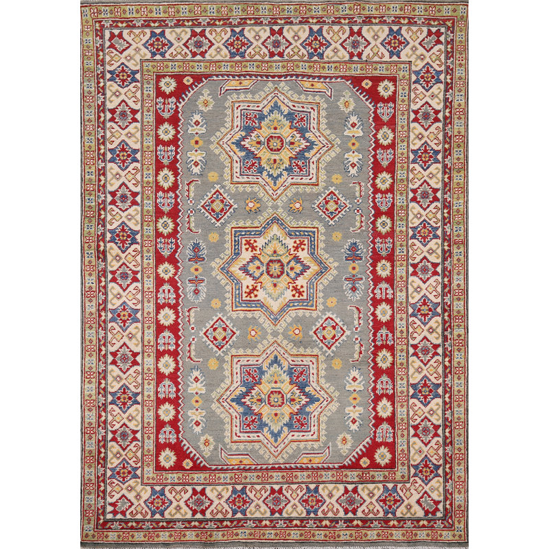 Tapis oriental gris Kazak 5 x 7