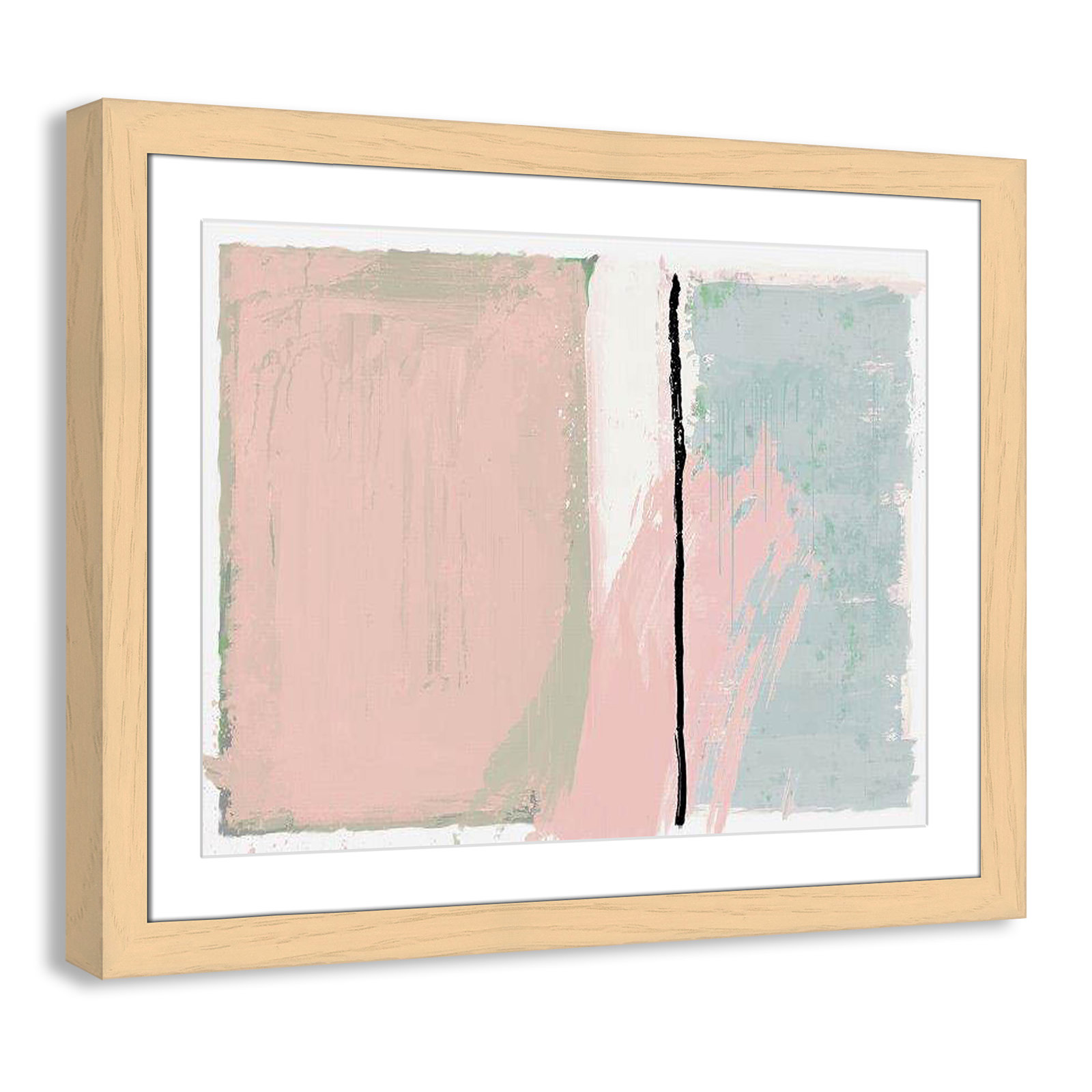 Pastel Opulance Print, 25" H x 31" W x 1.25" D, Natural Cube Picture Framed, White