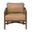  Fauteuil brun en cuir véritable