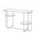 Ludovika Contemporary 42"L Rectangular Sofa Table with Mirrored Shelf in Chrome & Glass