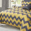 Ensemble de housse de couette réversible 100% coton jaune / gris 4 pièces-1193134374