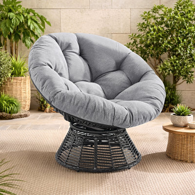 Chaise papasan pivotante avec coussin Charlcy