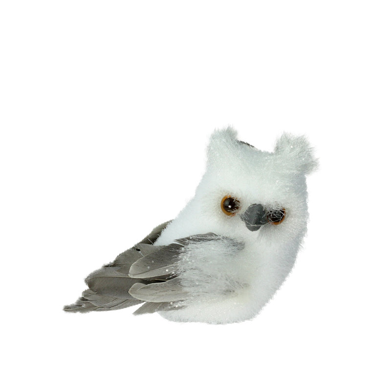Figurine de Noël 4,5 po blanc et gris