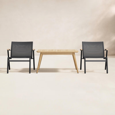 Gerrie 40" Teak Patio Bistro Set
