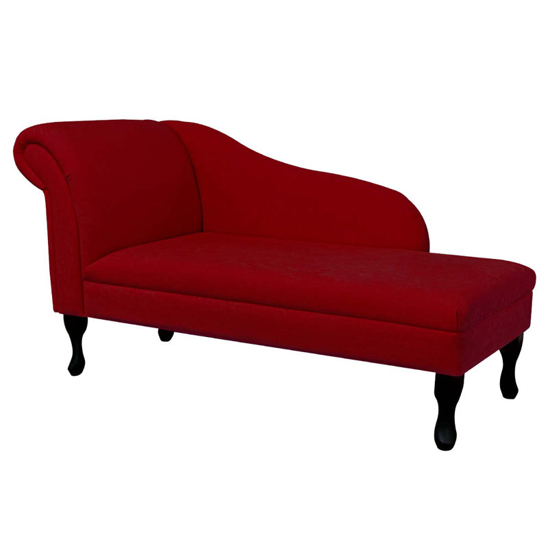 Upholstered Chaise Lounge, Red