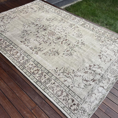 Grand tapis turc vintage en laine turque Oushak pour ajouter une esthétique rustique à votre salon
