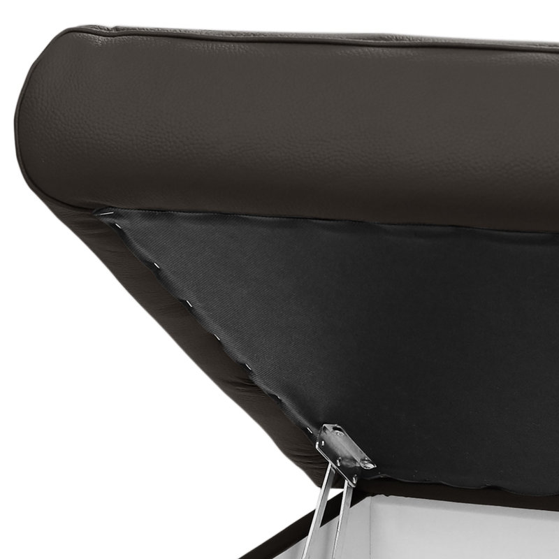 UNI Footstool 70cm Wide Genuine Leather Rectangle Solid Colour Standard Ottoman with Storage, Dark Brown