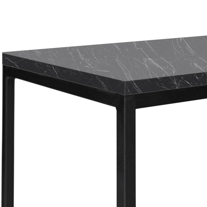 100 cm W Console Table, Light Yellow Wood, Black, Wood